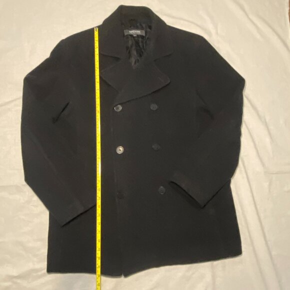 Kenneth Cole Reaction Double Breasted Mens L Peacoat Wool Blend Insulated EUC - Picture 5 of 10
